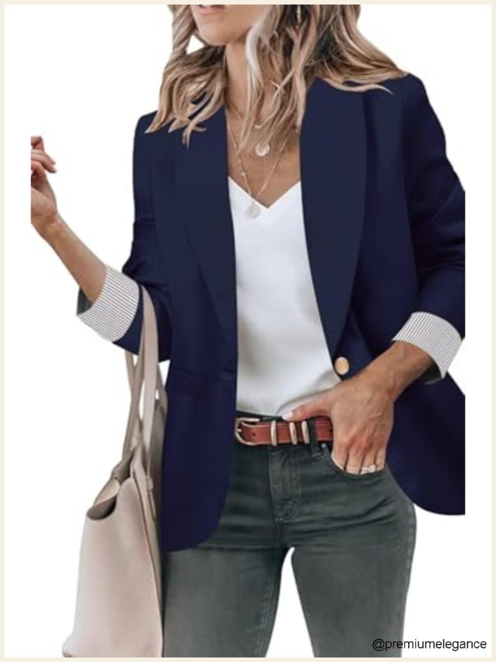 Women's Shawl Collar Blazer with Pockets, Long Sleeve Office Casual Jacket